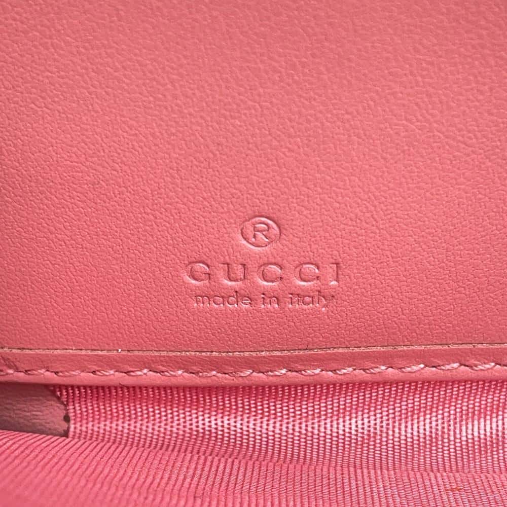 GUCCI GG Marmont Zip AroundNagazaiCloth Pink 443123 Leather