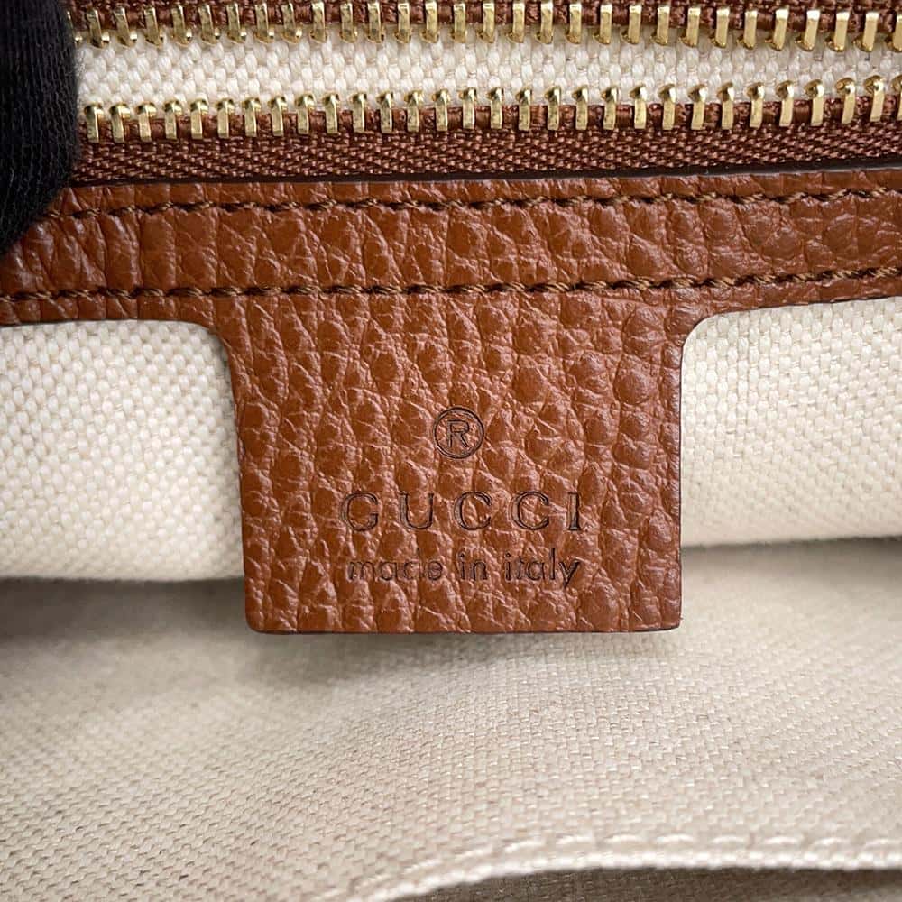GUCCI New Jackie Handbag Blue/Brown 636706 Denim Leather