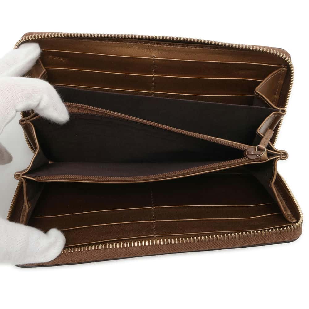 GUCCI MicroGuccissima Zip AroundNagazaiCloth Bronze 308005 Enamel