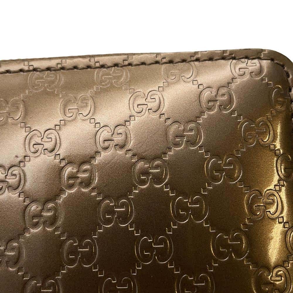 GUCCI MicroGuccissima Zip AroundNagazaiCloth Bronze 308005 Enamel
