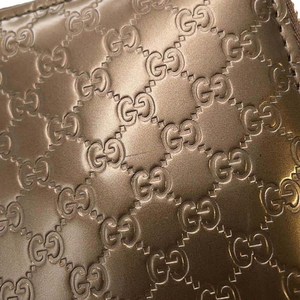 GUCCI MicroGuccissima Zip AroundNagazaiCloth Bronze 308005 Enamel