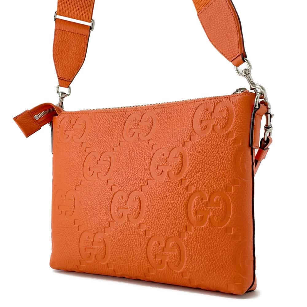 GUCCI jumbo GG messenger bag Orange 696009 Leather