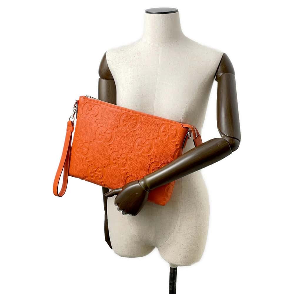 GUCCI jumbo GG messenger bag Orange 696009 Leather
