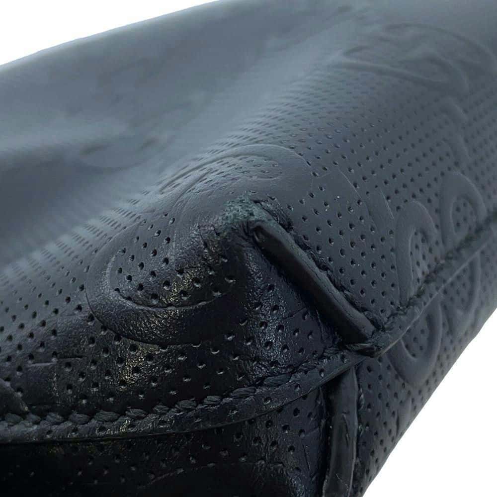 GUCCI GG-embossed messenger bag Black 696009 Leather