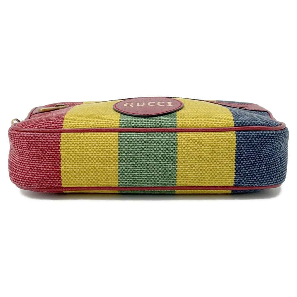 GUCCI Baiadera Striped Waist Bag Multicolor 625895 Canvas Leather