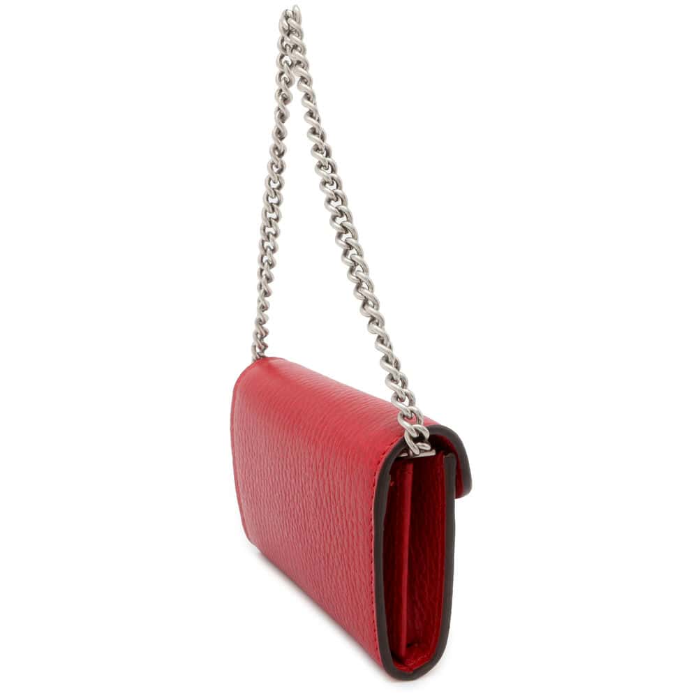 GUCCI Dionysus Chain Card Case Red 574930 Leather