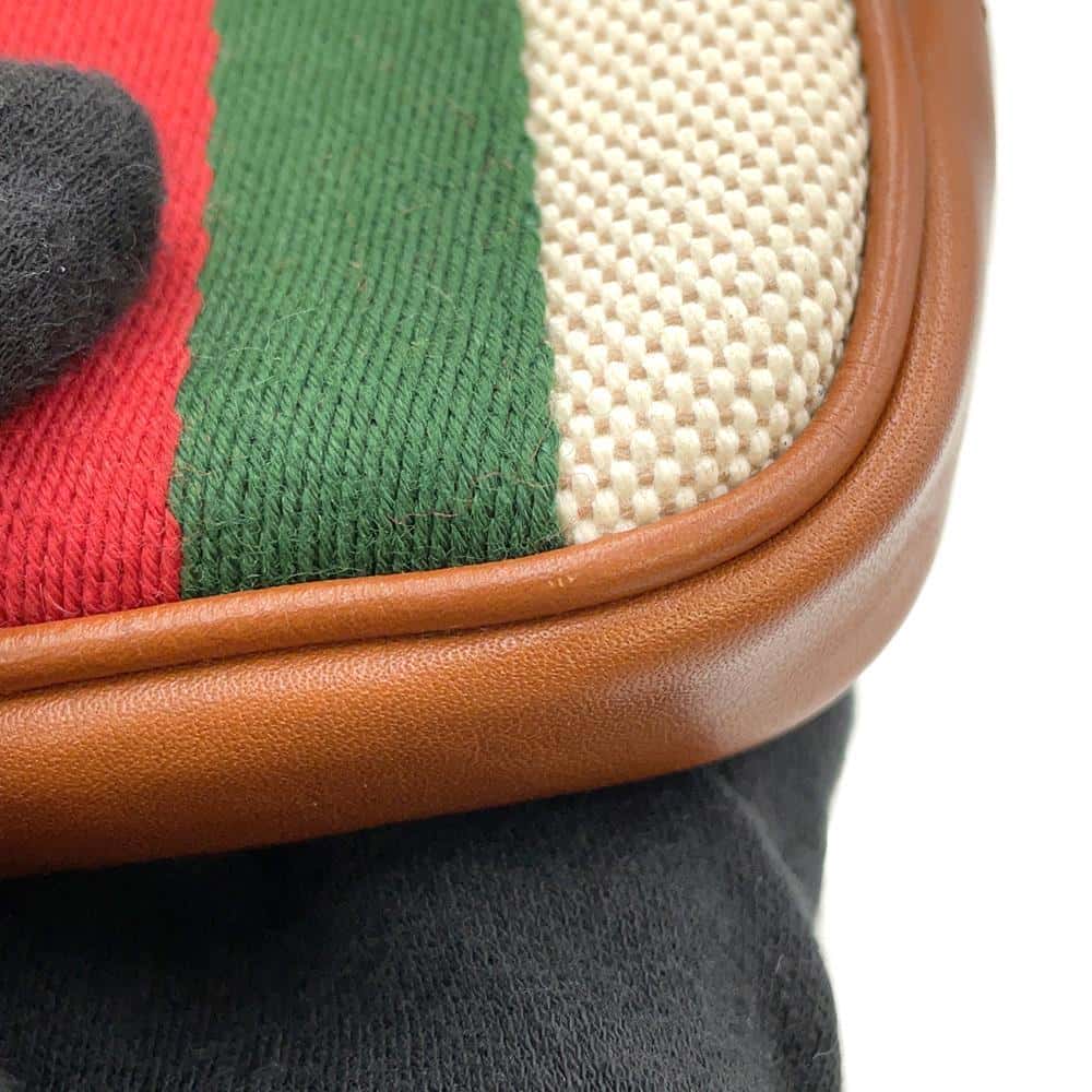 GUCCI Cherie Line Belt Bag Phone Case Beige/Brown 581519 Canvas Leather