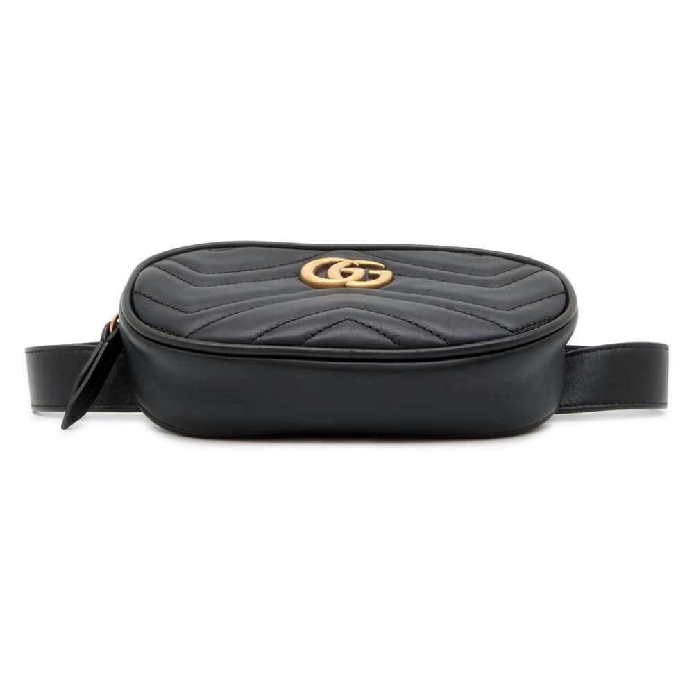 GUCCI GG Marmont belt bag Black 476434 Leather