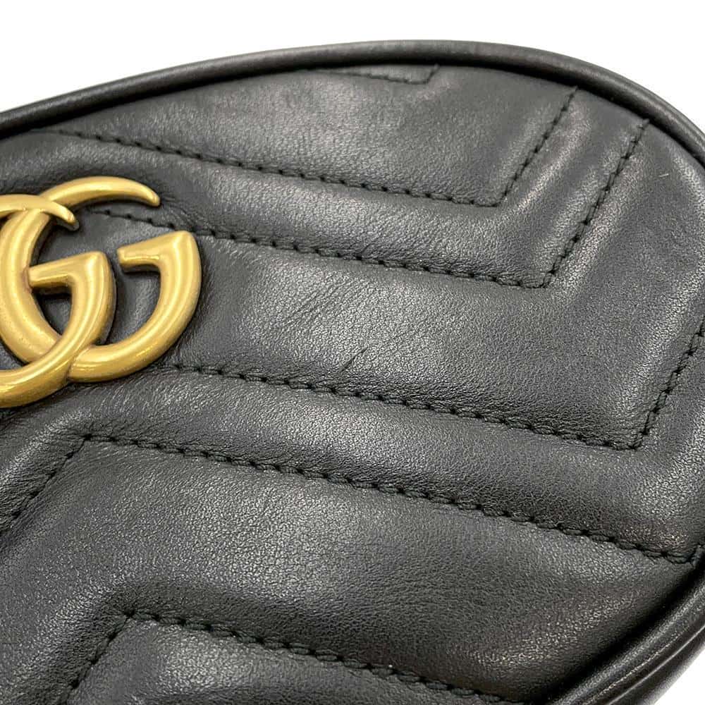 GUCCI GG Marmont belt bag Black 476434 Leather