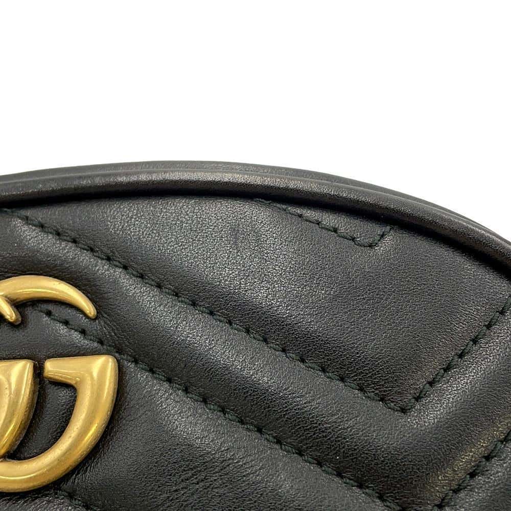 GUCCI GG Marmont belt bag Black 476434 Leather