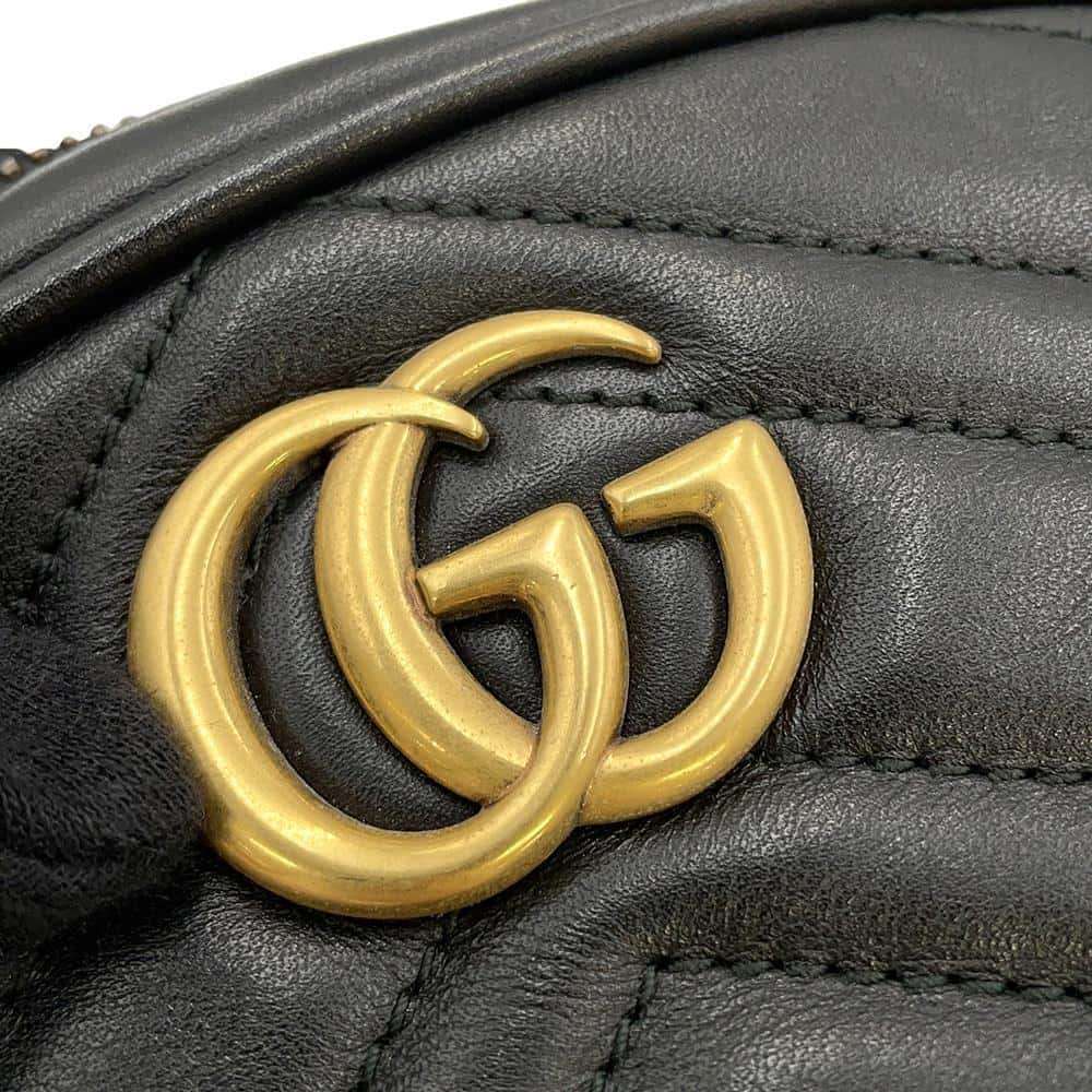 GUCCI GG Marmont belt bag Black 476434 Leather
