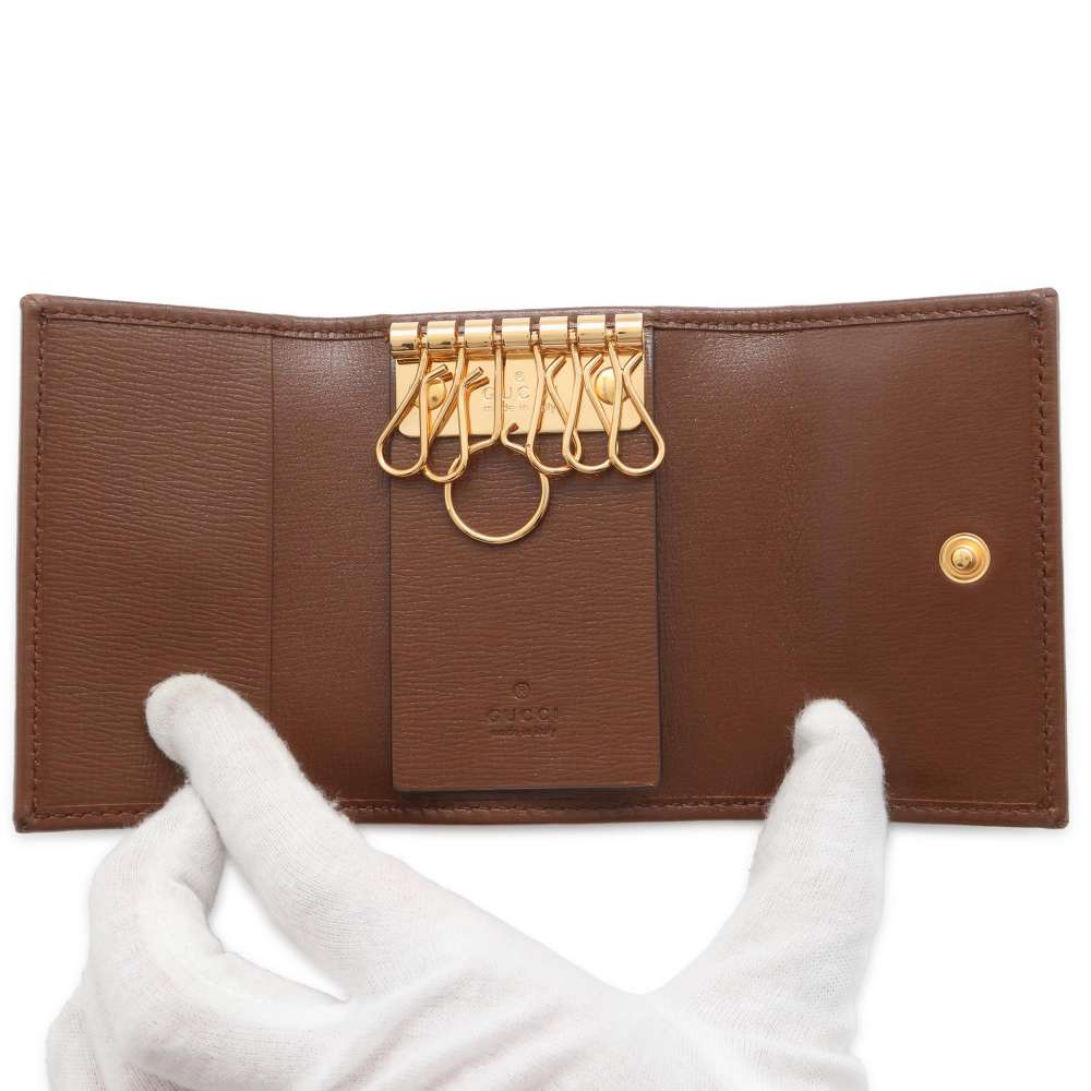 GUCCI Horsebit 6 Key Case Beige/Brown 671785 GG Supreme Canvas