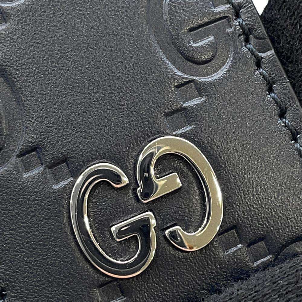 GUCCI key ring Black 478136 Leather