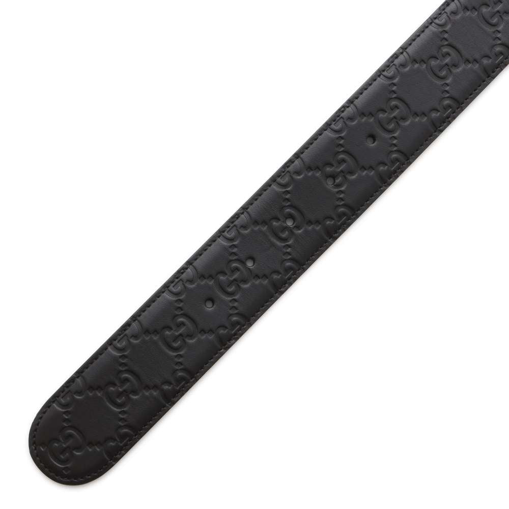 GUCCI Signature Leather Belt Black 411924 Leather Size 90
