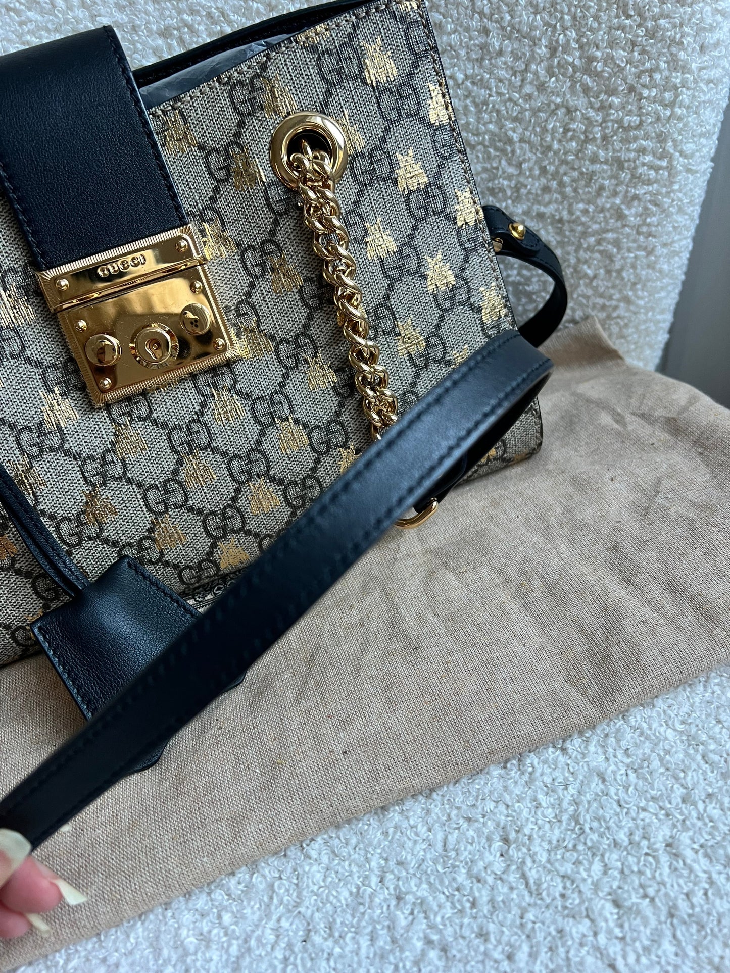 Gucci Supreme Bee Small Padlock Tote