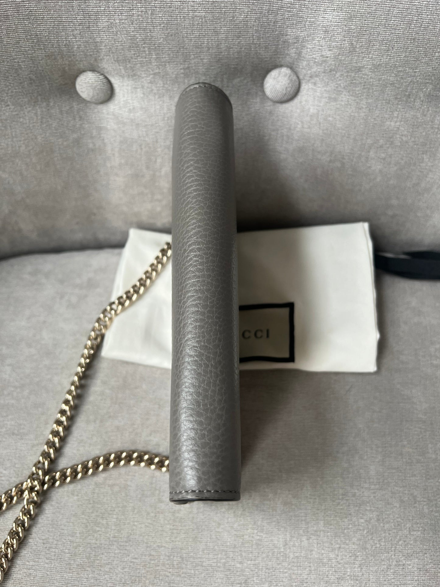 Gucci Dollar Grey Interlocking Chain Wallet