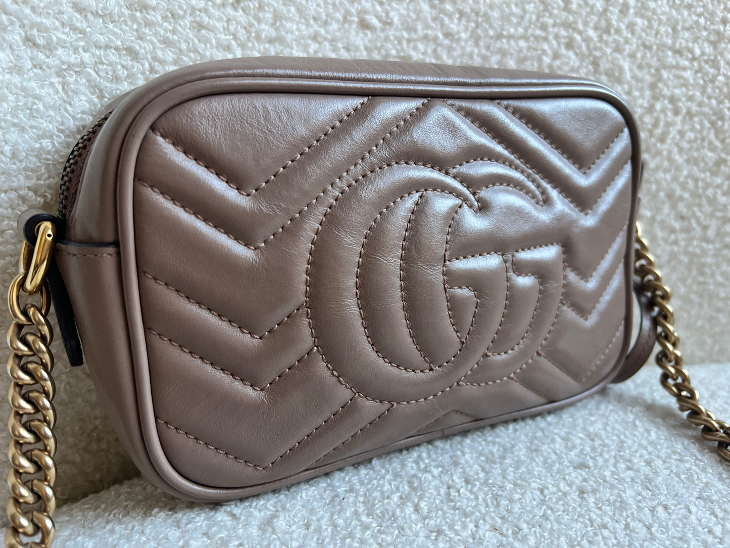 Gucci GG Dusty Pink Marmont Mini Shoulder Bag (RRP £1,360)