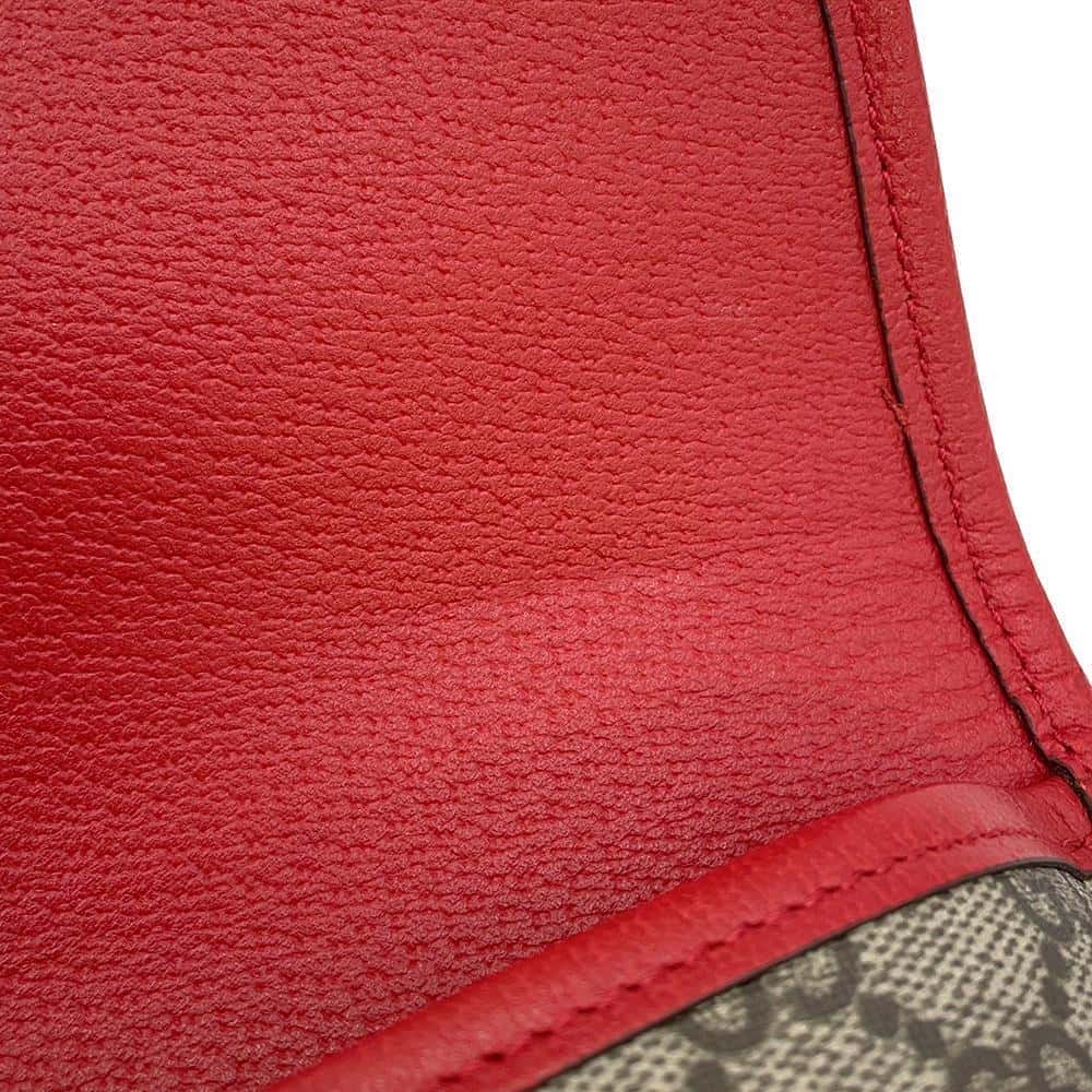 GUCCI Apple GG Supreme Repom Waist Bag Beige/Red 625233 PVC Leather