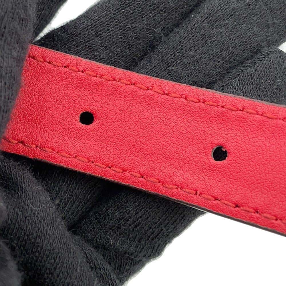 GUCCI Apple GG Supreme Repom Waist Bag Beige/Red 625233 PVC Leather