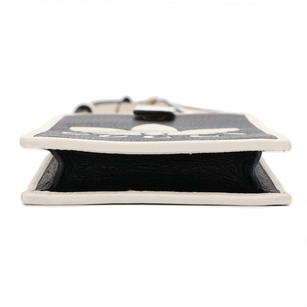 GUCCI Adidas collaboration phone case Black/White 702203 Leather