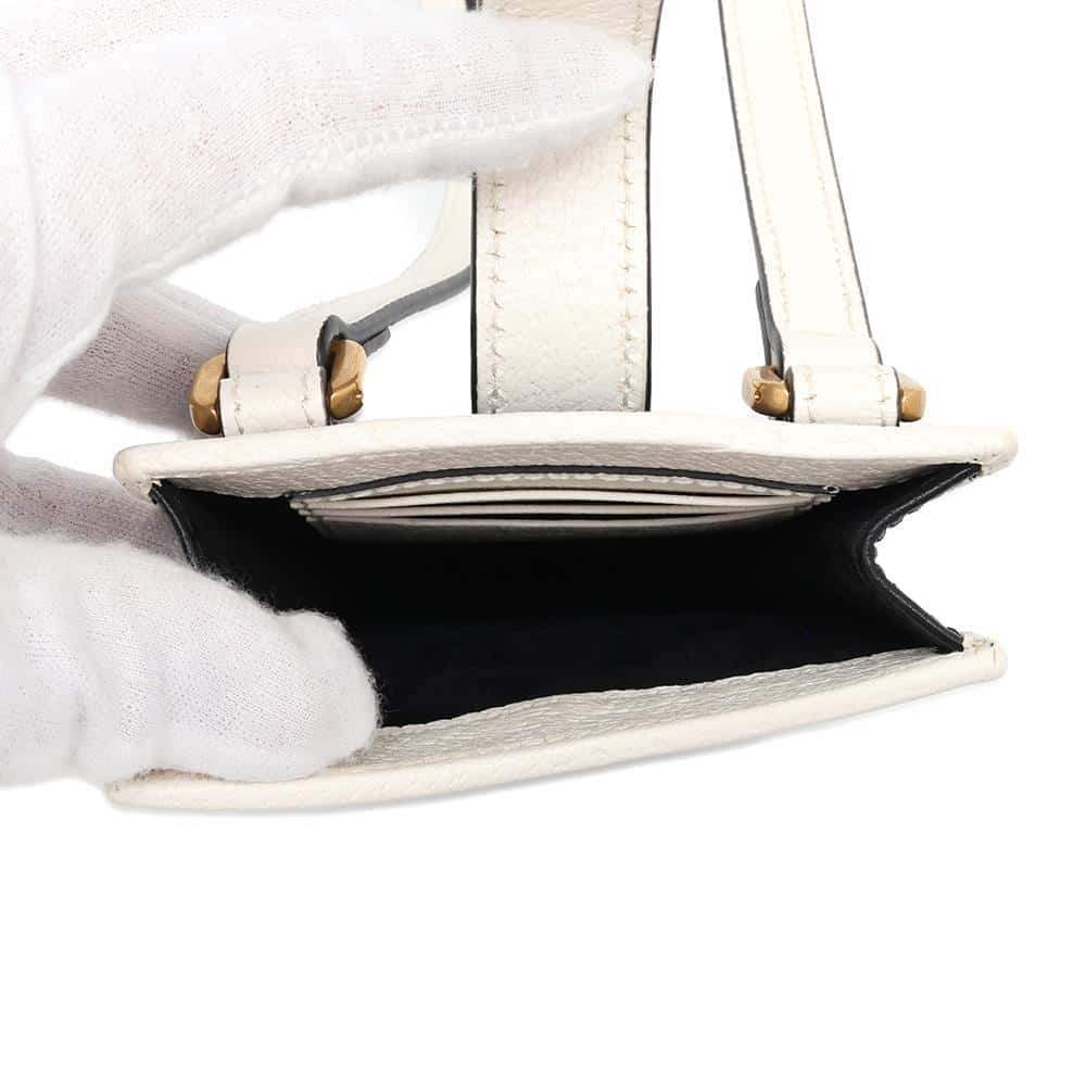 GUCCI Adidas collaboration phone case Black/White 702203 Leather
