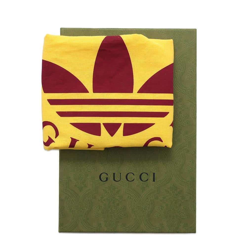 GUCCI Adidas collaboration phone case Black/White 702203 Leather