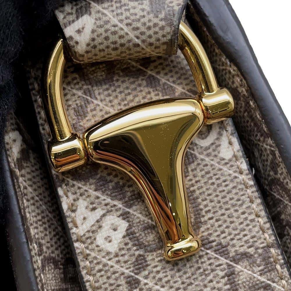 GUCCI BALENCIAGACollaboration Horsebit1955 Shoulder Bag Beige 602204 GG SupremeCanvas