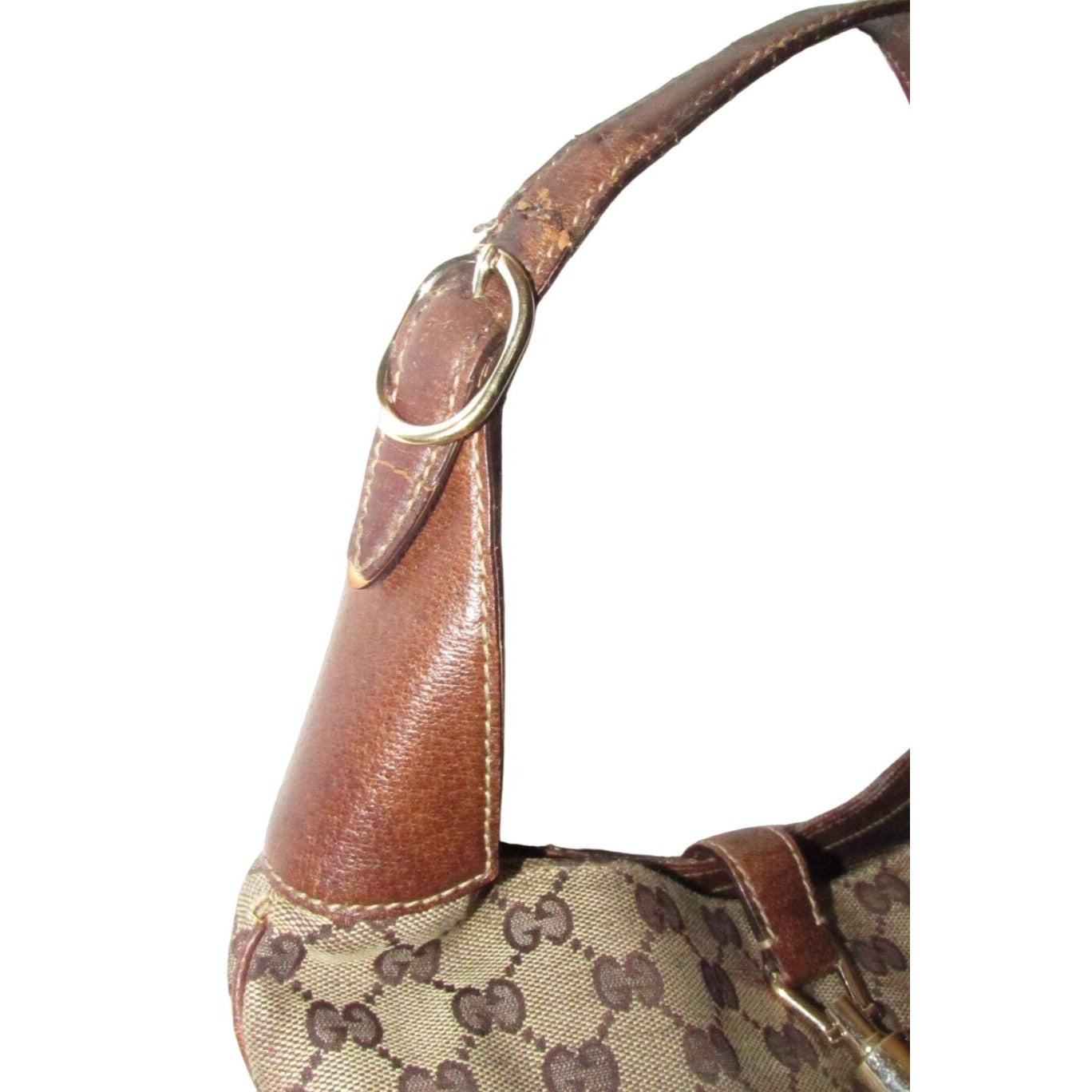 Gucci brown Guccissima print XL Jackie hobo with a gold piston clasp!