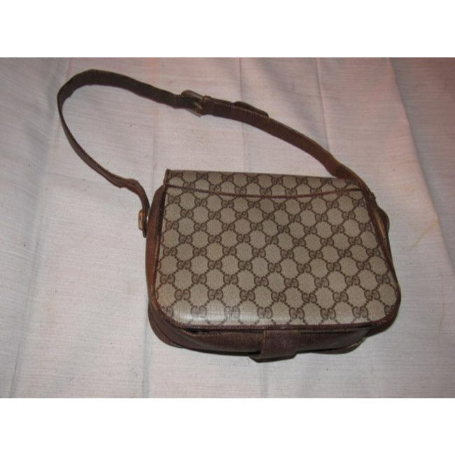 Gucci Vintage Pursesdesigner Purses Brown Large G Logo Print Coated Canvas And Leather Leathercanvas