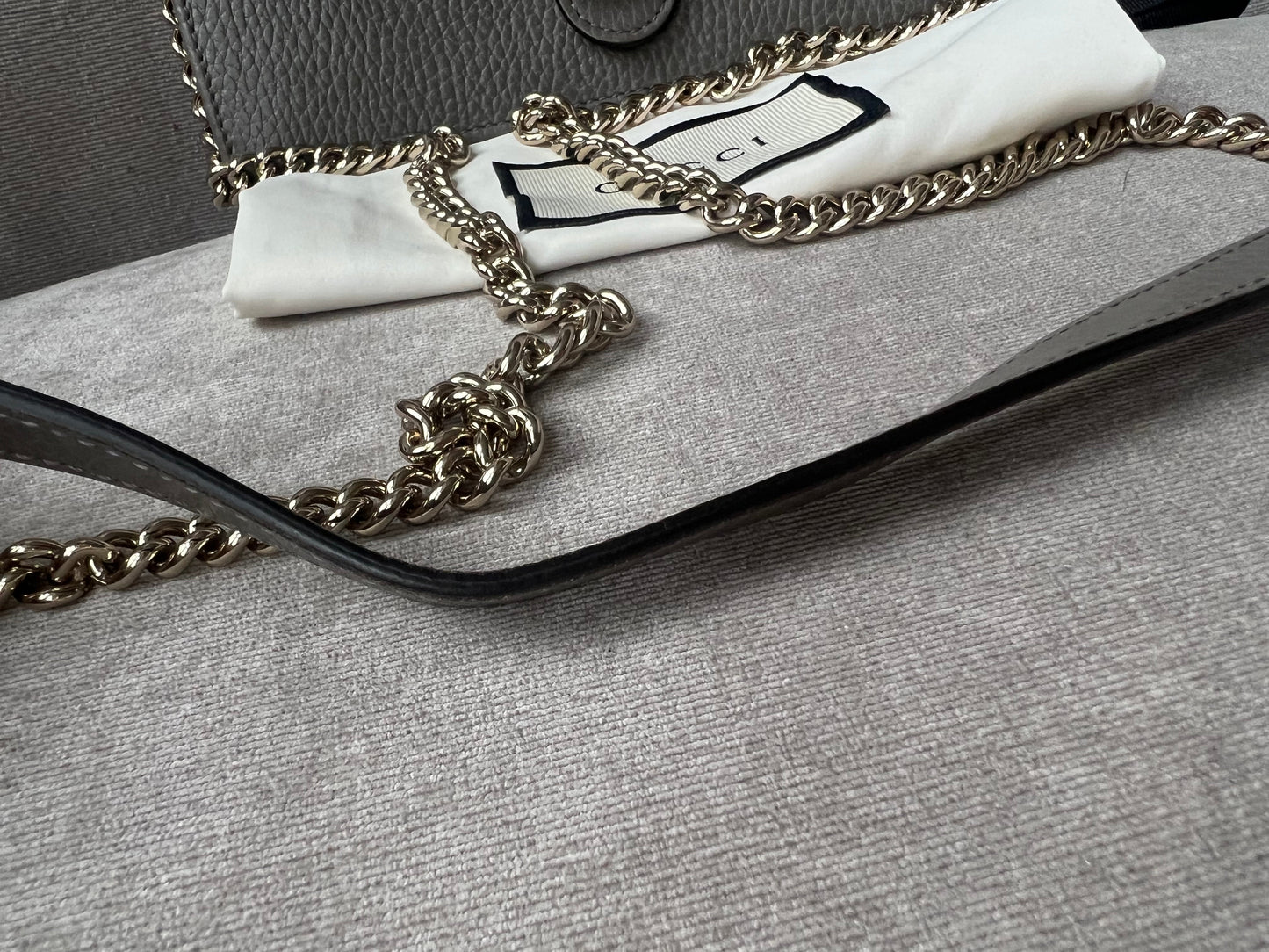 Gucci Dollar Grey Interlocking Chain Wallet