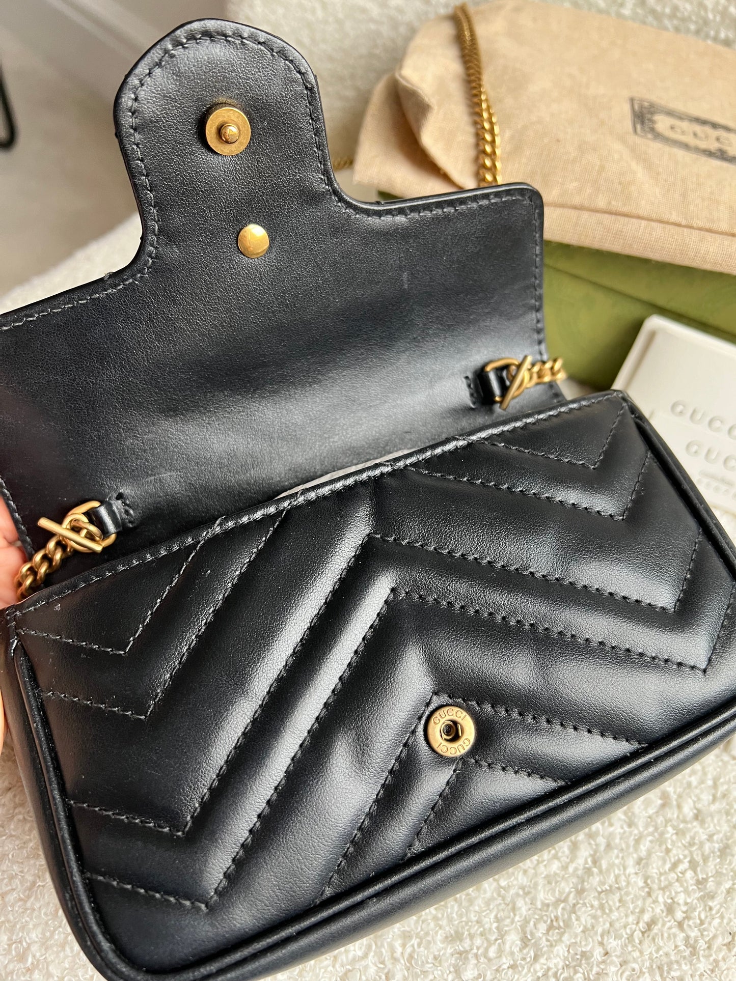 Gucci GG Black Marmont Super Mini Shoulder Bag (RRP £985)