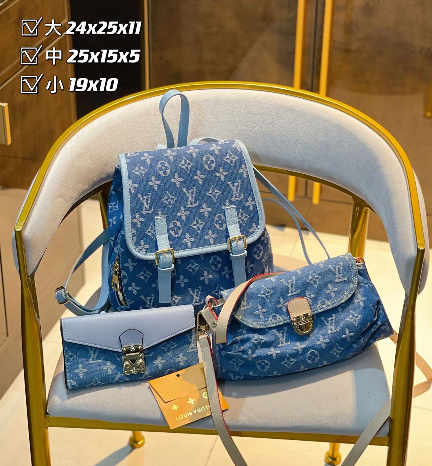 Louis Vuitton backpack Handbag  set of 3