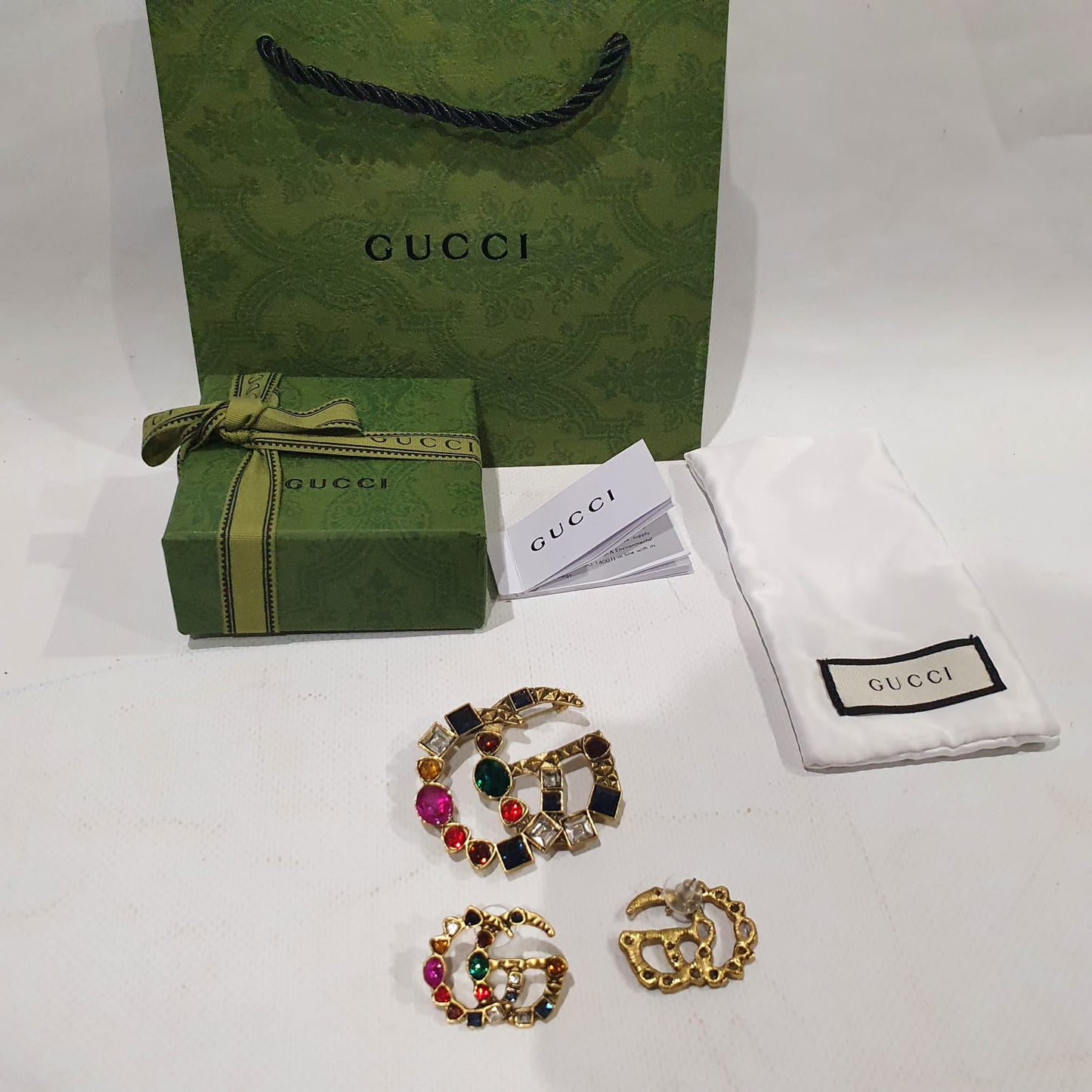 Gucci Brooch and Earrings