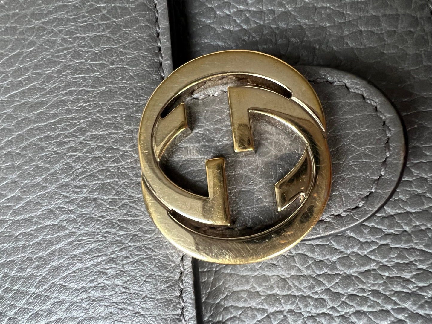 Gucci Dollar Grey Interlocking Chain Wallet