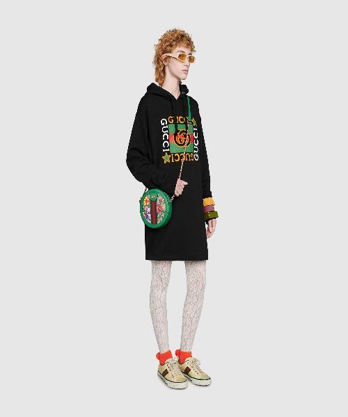 Gucci Ophidia GG Flora Mini Round Shoulder Bag Green
