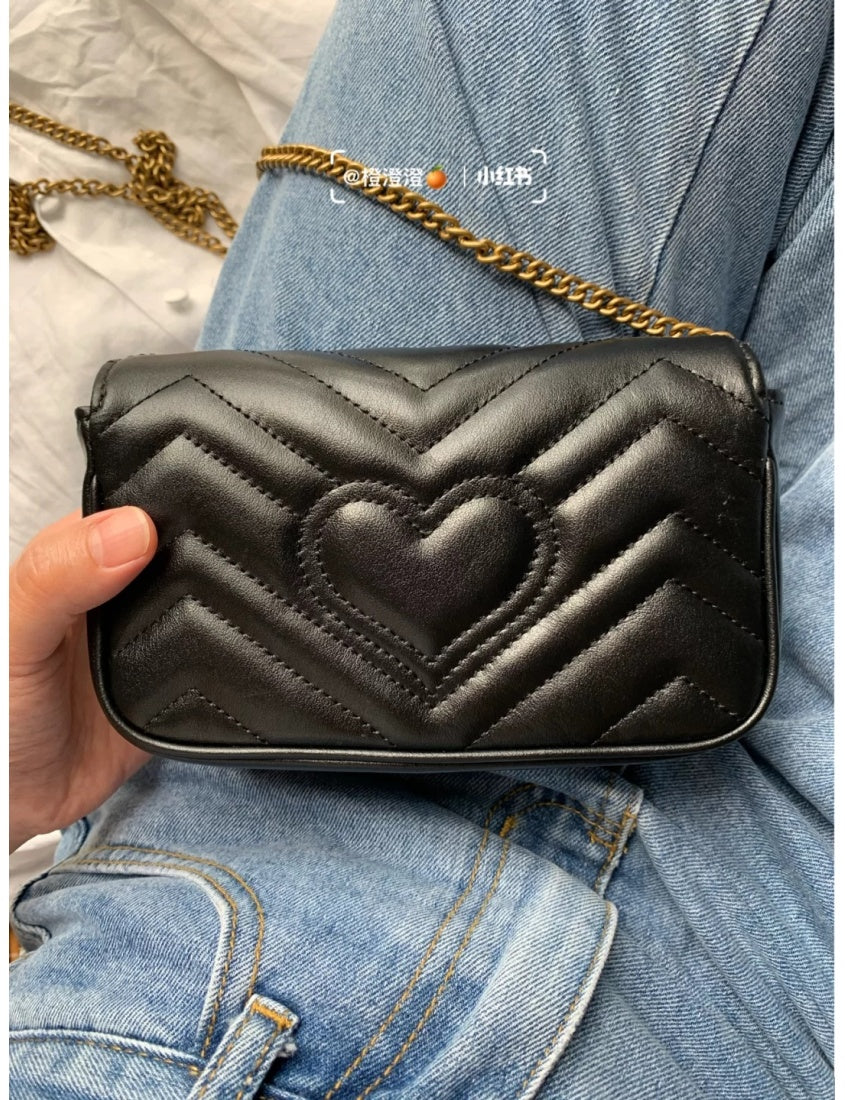 Gucci Black GG Marmont Mini Shoulder Bag
