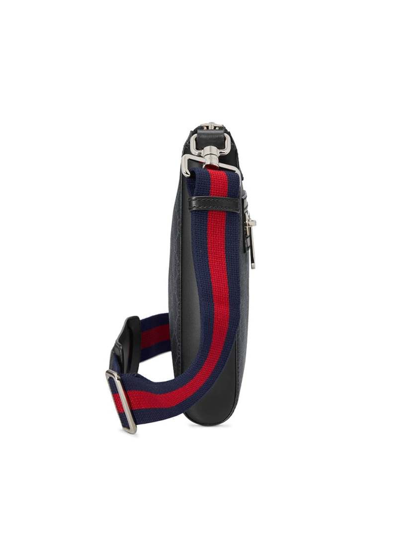 Gucci Black GG Supreme canvas small messenger bag