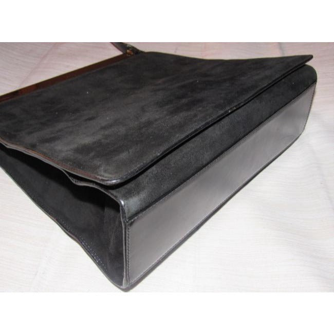 Gucci Suedeleather Top Handle Black Suedegold Patent Leather Shoulder Bag