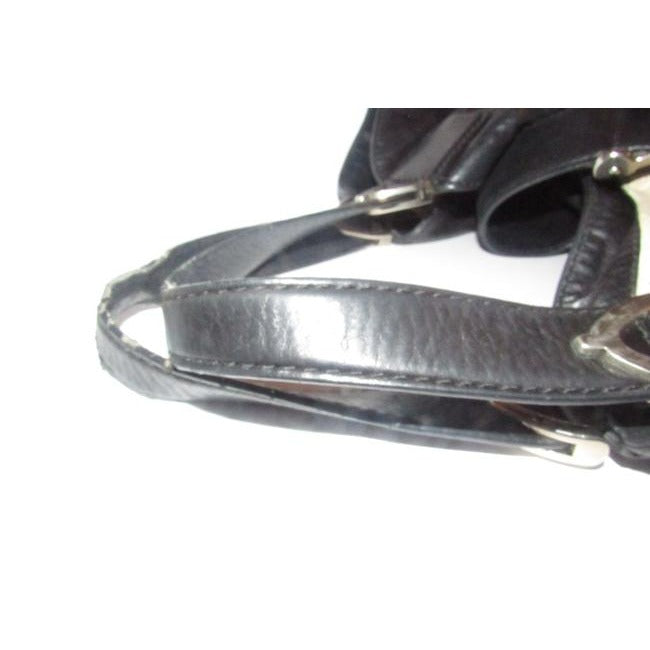 Gucci Stirrup Hobo Xl Top Handle Style Satcheltote Black Leather With Chrome Satchel