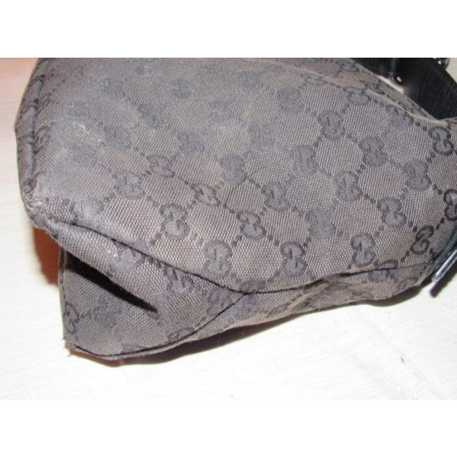 Gucci Vintage Pursesdesigner Purses Black Large G Logo Canvas And Black Leather Leathercanvas Hobo B