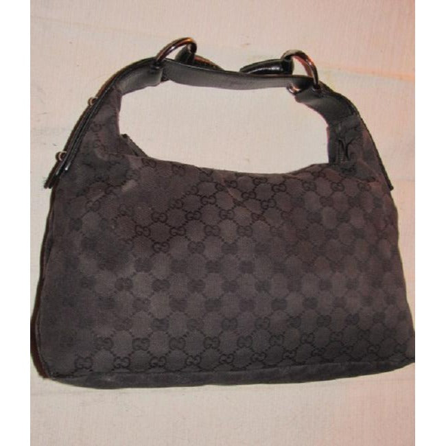 Gucci Vintage Pursesdesigner Purses Black Large G Logo Canvas And Black Leather Leathercanvas Hobo B