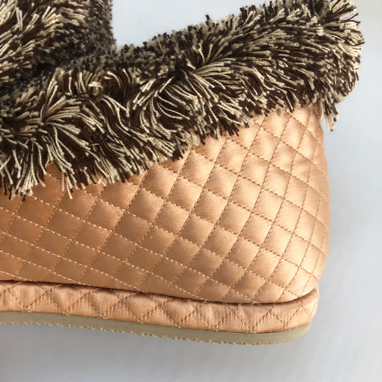Gucci Quilted Silk Loafer in Apricot