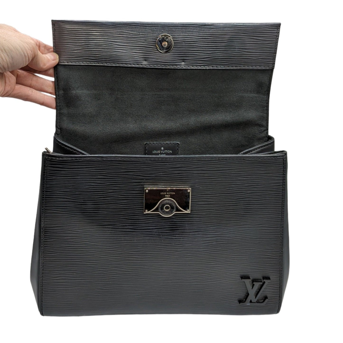 Louis Vuitton Black EPI Cluny BB Top Handle Bag