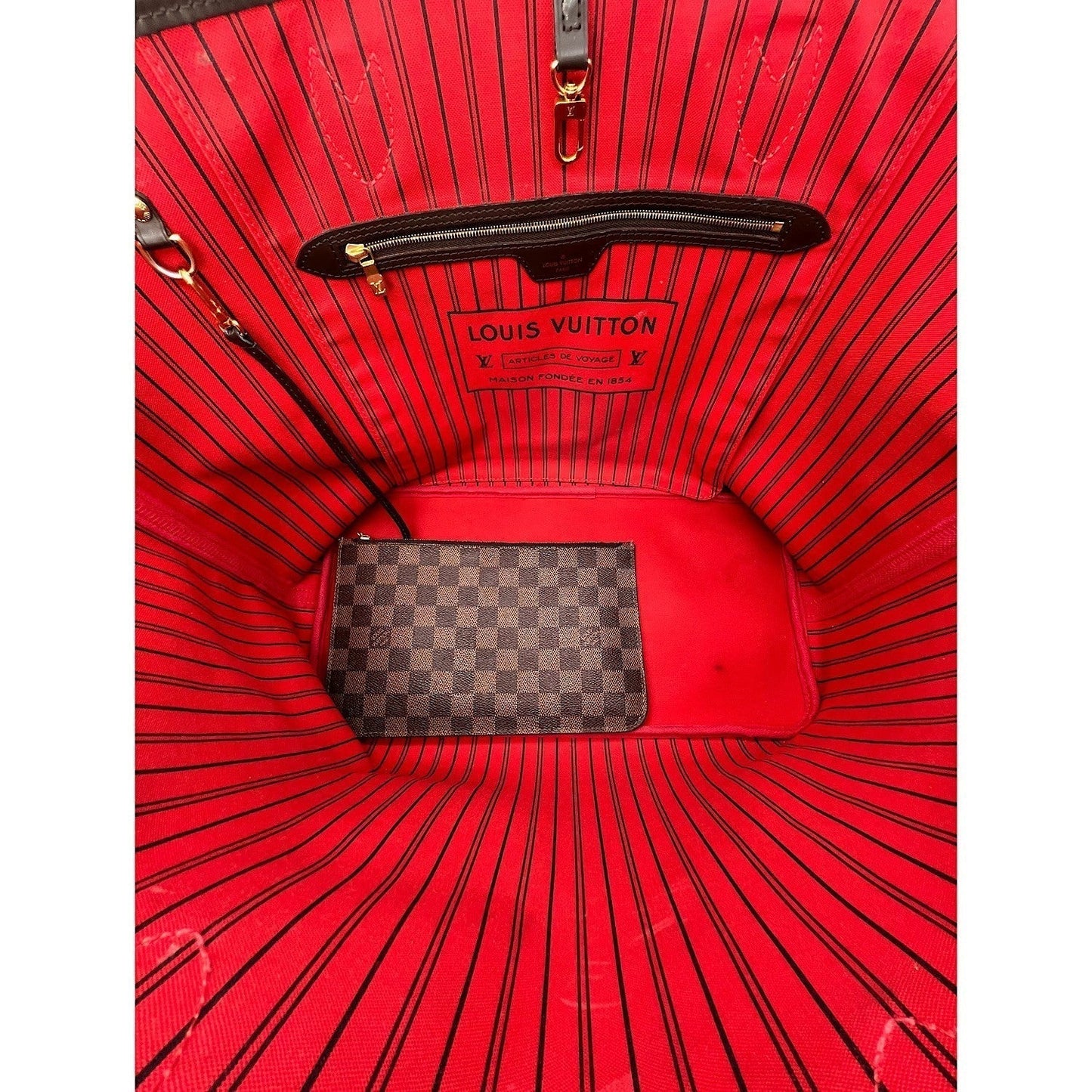 Louis Vuitton Damier Ebene Neverfull GM w/ Pouch