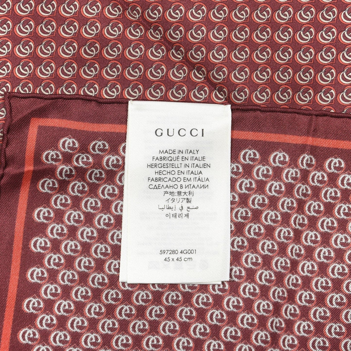 Gucci GG Monogram Hearts Pocket Square in Red
