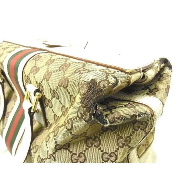 Gucci Jolicoeur Vintage Pursesdesigner Purses Brown Leather And Gg Leather Satchel