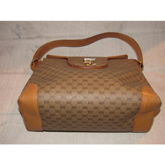 Gucci Brown Micro Guccissima Print Jackie satchel w a 'G' Twist Clasp