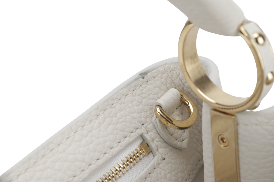 LOUIS VUITTON CAPUCINES BB TAURILLON LEATHER (M55832) GOLD HARDWARE WITH STRAPS AND DUST COVER