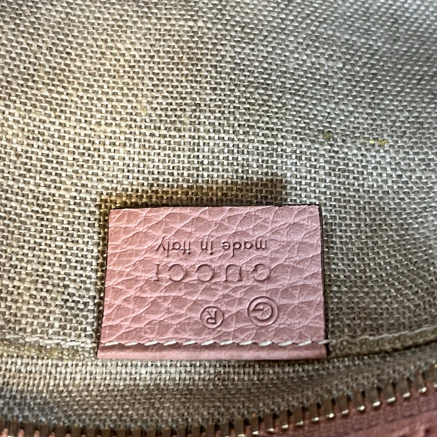 GUCCI Bree Pink GG Monogram Canvas Crossbody Bag TS3918