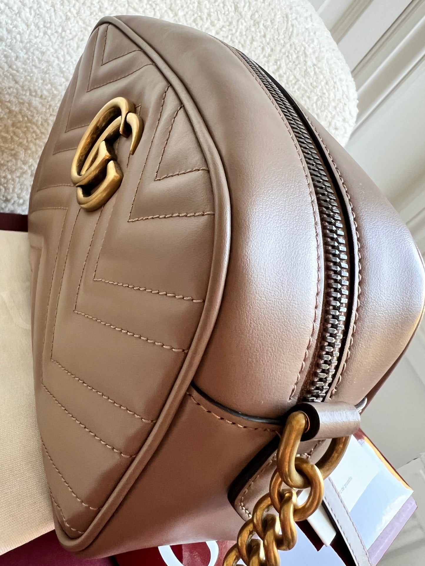 Gucci GG Marmont Dusty Pink Small Shoulder Bag (RRP £1340)